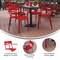 Emma and Oliver Rennes Powder Coated Steel Stacking Dining Chair with Arms and 2 Slat Back for Indoor-Outdoor Use
